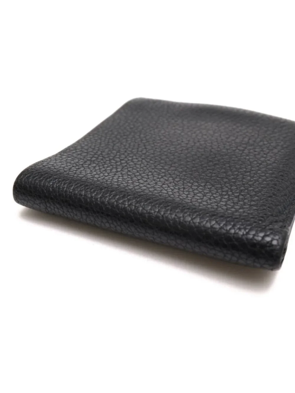 Hermes Wallet Leather Black Copernicus No Coin Purse Billfold Bifold Shrink